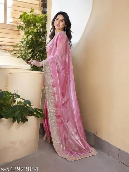 Traditional Embroidered Organza Saree || Saree for Wedding || Jimmy-choo Saree