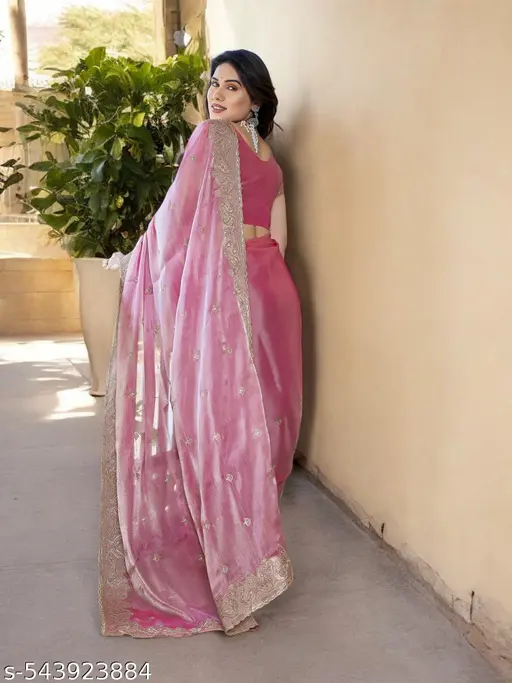 Traditional Embroidered Organza Saree || Saree for Wedding || Jimmy-choo Saree