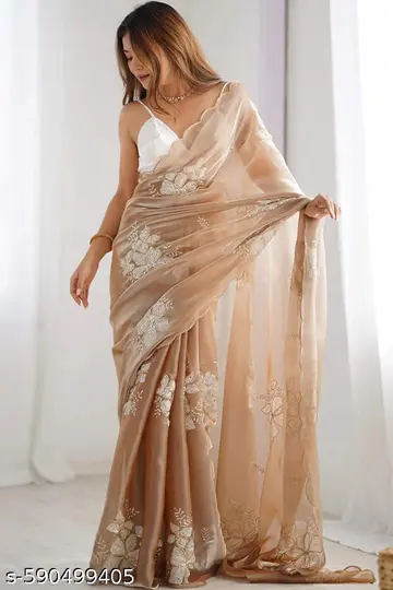 DESIGNER SAREE WITH VERY SOFT AND SHINY FABRIC SEQUANCE WORK