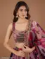 Designer Festive Wear for Weddings and Receptions  Mauve &amp;amp; Fuchsia Silk Blend with Gold Sequin Work