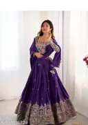 Royal Purple Silk Blend Ethnic Lehenga Choli Set