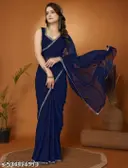 Women&amp;#039;s Georgette Saree with Separate Blouse Piece