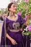Chiffon Purpal color lehngha set Unstitched blaus with dupatta (3 piece set)