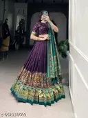 Heavy Banarasi Silk Style Printed Lehenga Choli | Wedding Special Free-Size Chaniya Choli Set