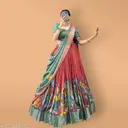 Women&amp;#039;s Collection Dolla Silk Lehenga Choli Flower Print with Foil Work With Unstitched Blouse