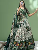 Women&amp;#039;s Collection Dolla Silk Lehenga Choli Patola Print with Foil Work With Unstitched Blouse