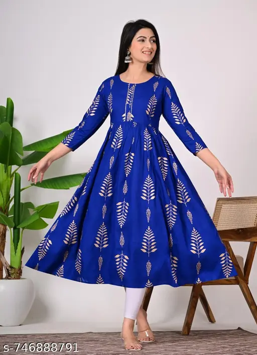 Anarkali Premium Printed Kurti - Stylish, Comfortable &amp;amp; Festive-Ready