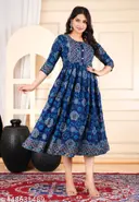 A Nevyblue color long-tired Dress Kurtis
