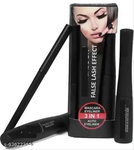 Makeup Combo of Mini Eyeshadow, Eyeliner, 5 Makeup Brushes, 3in1 Mascara , Straightner &amp;amp; Blender ( Pack Of 12) For Women &amp;amp; Girls
