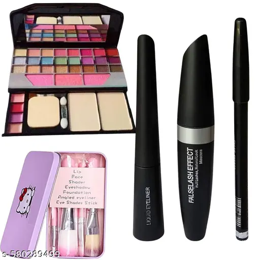 Full Face Combo – TYA Palette, 7 Brush Kit, Mascara, Kajal &amp;amp; Eyeliner